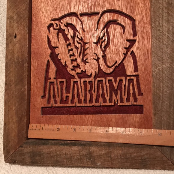University Alabama Laser Cut Wood Framed Picture Crimson Tide Elephant Decor - Picture 7 of 10